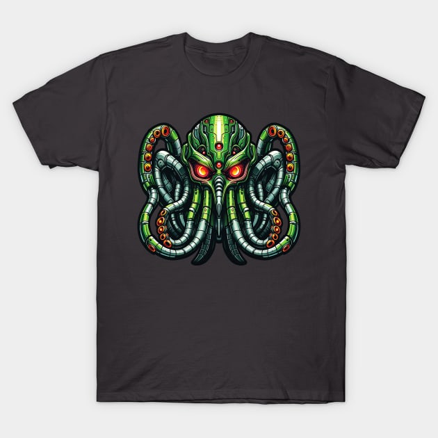 Biomech Cthulhu Overlord S01 D39 T-Shirt by Houerd